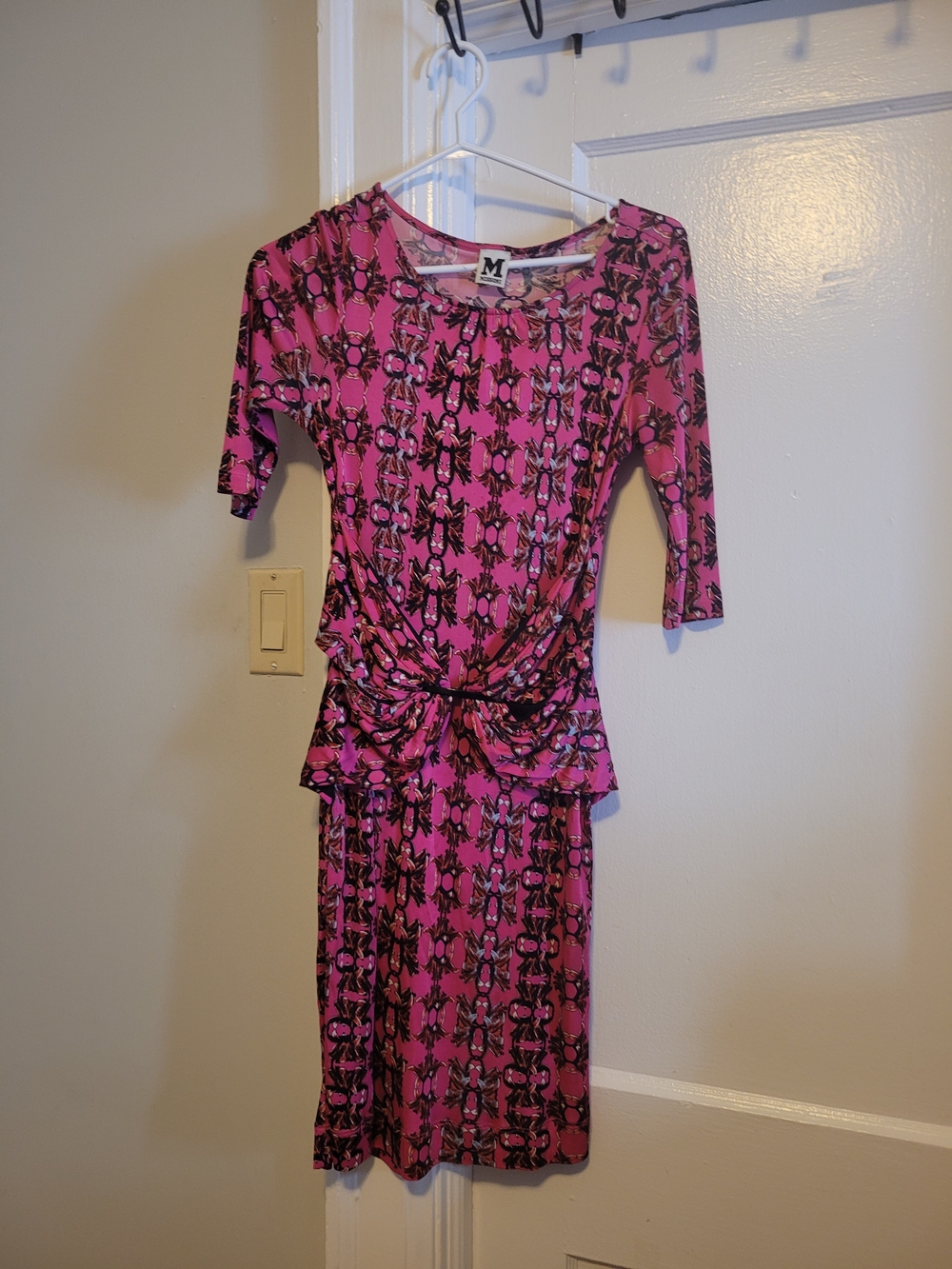 M Missoni Pink Patterned Cinched/ Knot-Front Dress